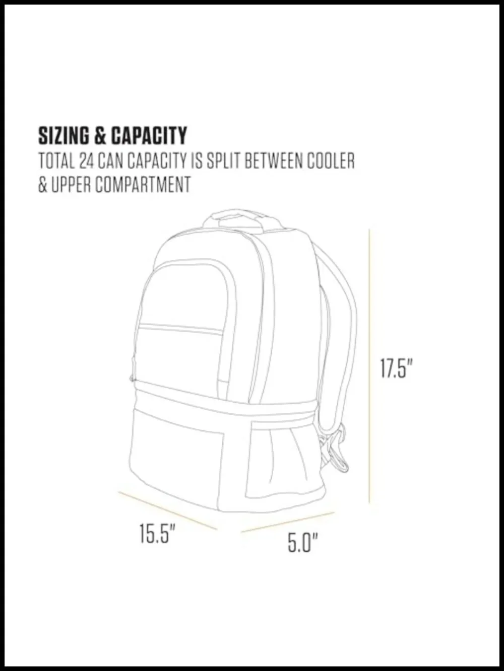 Insulated 24 Can Cooler Backpack with Padded Straps, Water Resistant, 600